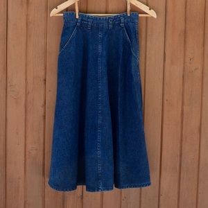 Vintage Denim Midi Skirt